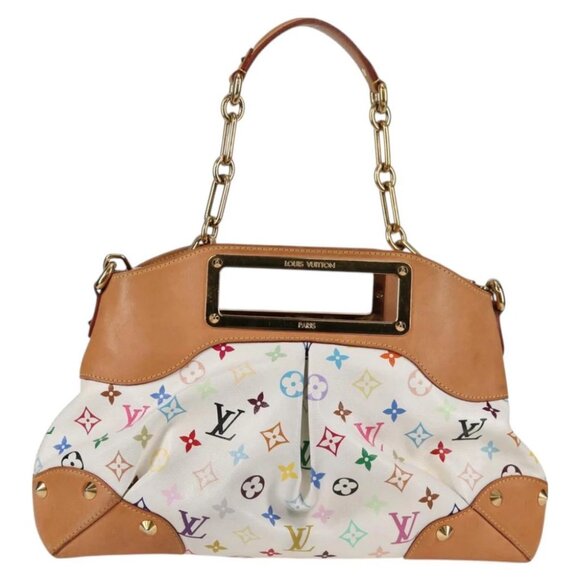LOUIS VUITTON Monogram Multicolor Judy MM Bag 2Way White M40255 LV Auth 127584V - Picture 1 of 15